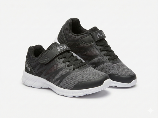 Fila Boy's Black Mesh Athletic Sneakers