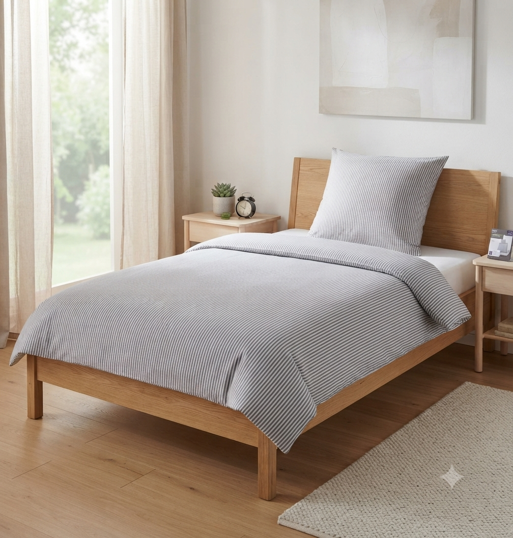 Livarno Home Renforcé Striped Bedding Set (Single)
