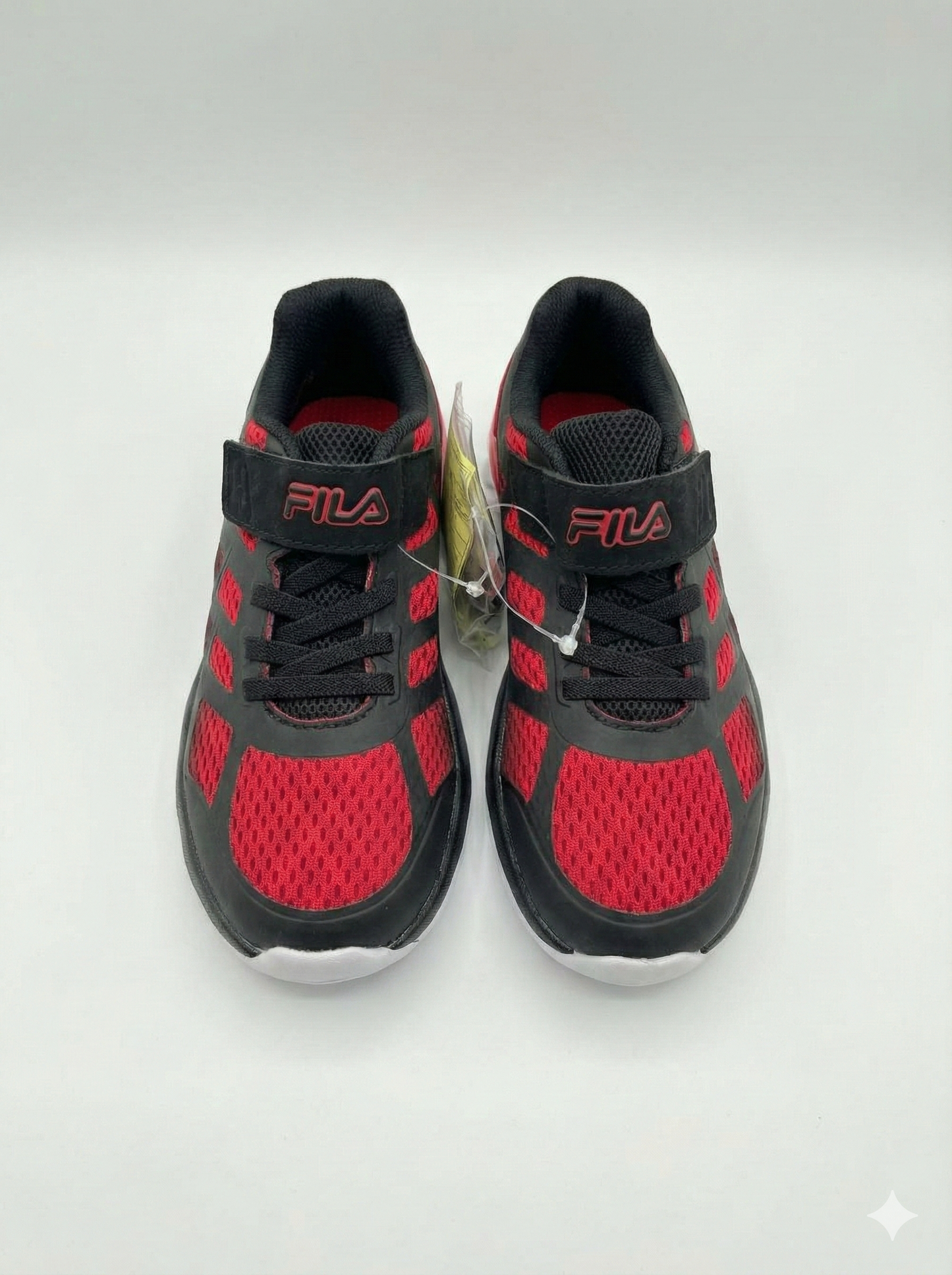 Fila Boy's Black/Red Mesh Athletic Sneakers