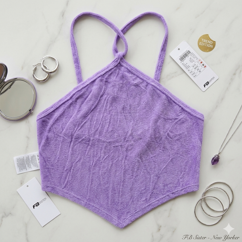 FB Sister Terry Cloth Bandana Halter Top