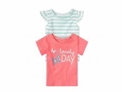 lupilu® Girls' T-shirt for babies BIO, 2 pieces
