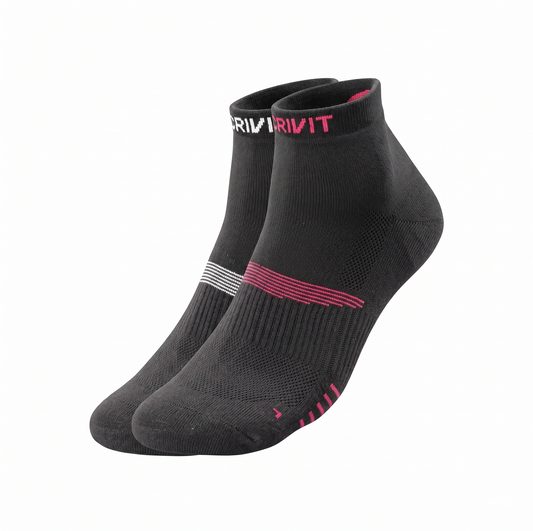 CRIVIT Women's Sports Socks, 2 Pairs (Black/Coral)