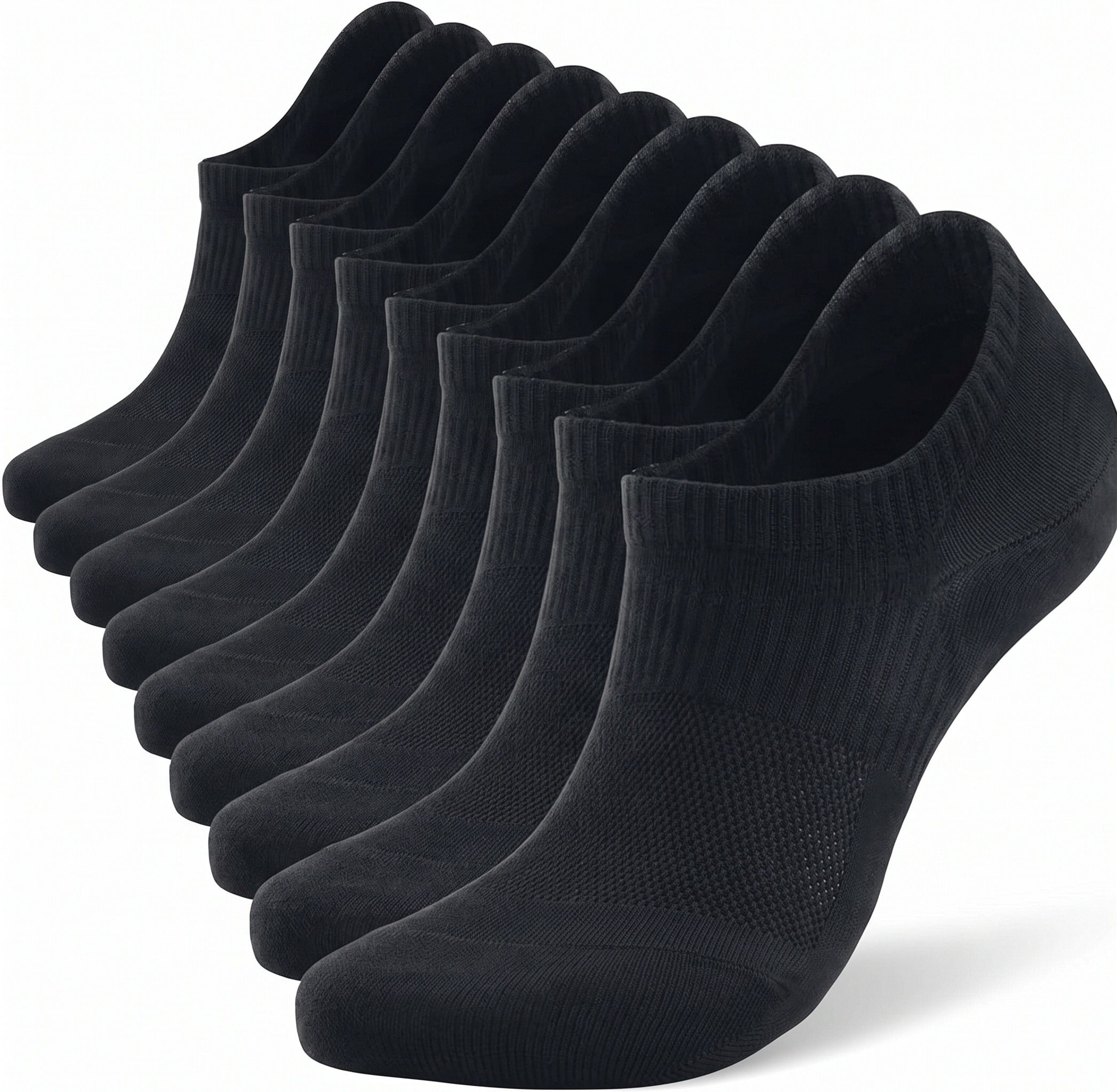 PULIOU Socks, Unisex, Black, 10 Pairs
