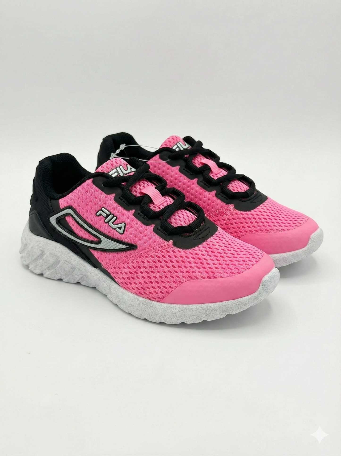 Fila Girl's Pink & Black Mesh Athletic Sneakers