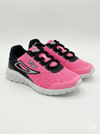 Fila Girl's Pink & Black Mesh Athletic Sneakers