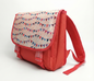 Kids' Red School Backpack Satchel (38cm) – Festive Flag Pattern
