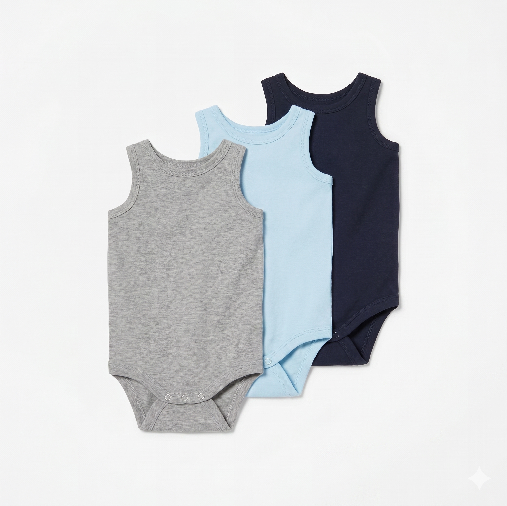 Lupilu® Boys' sleeveless bodysuit for babies, 3 pieces
