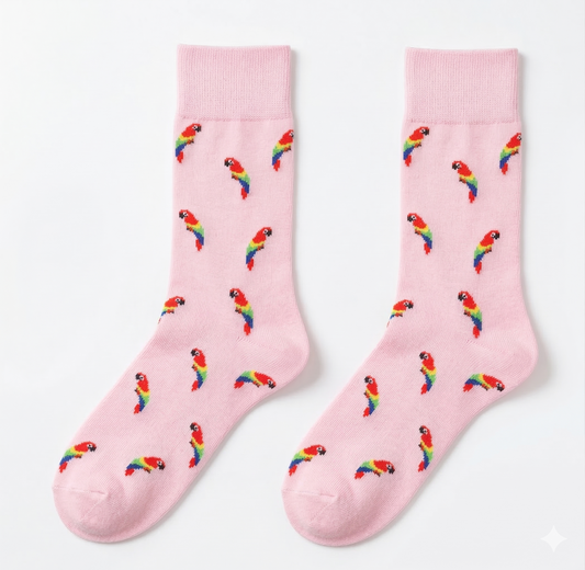 جوارب منقوشة (ببغاء/زهري)