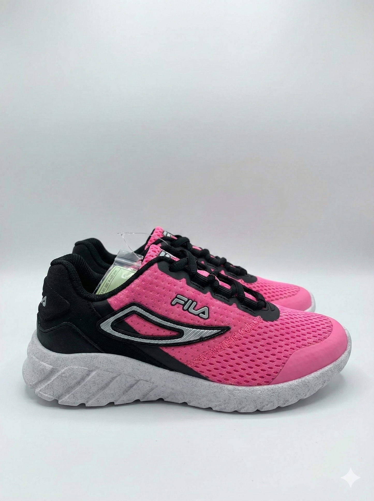 Fila Girl's Pink & Black Mesh Athletic Sneakers