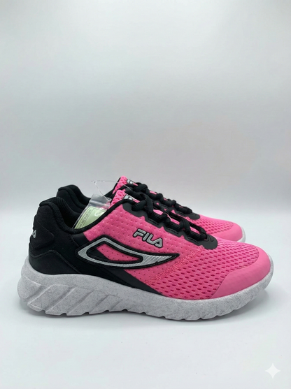 Fila Girl's Pink & Black Mesh Athletic Sneakers