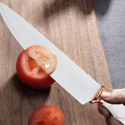 6 Piece Stainless Steel Marble Coating Kitchen Knife Set