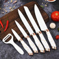 6 Piece Stainless Steel Marble Coating Kitchen Knife Set