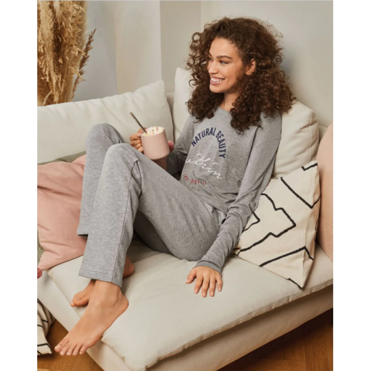 ESMARA Women’s Longsleeve Tops, 2 pcs (grey/pink)