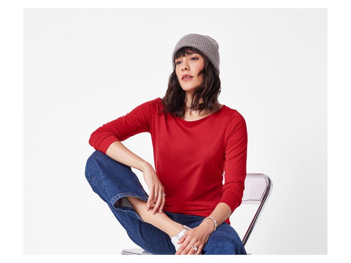 ESMARA Women’s Long sleeves T-Shirt (Red)