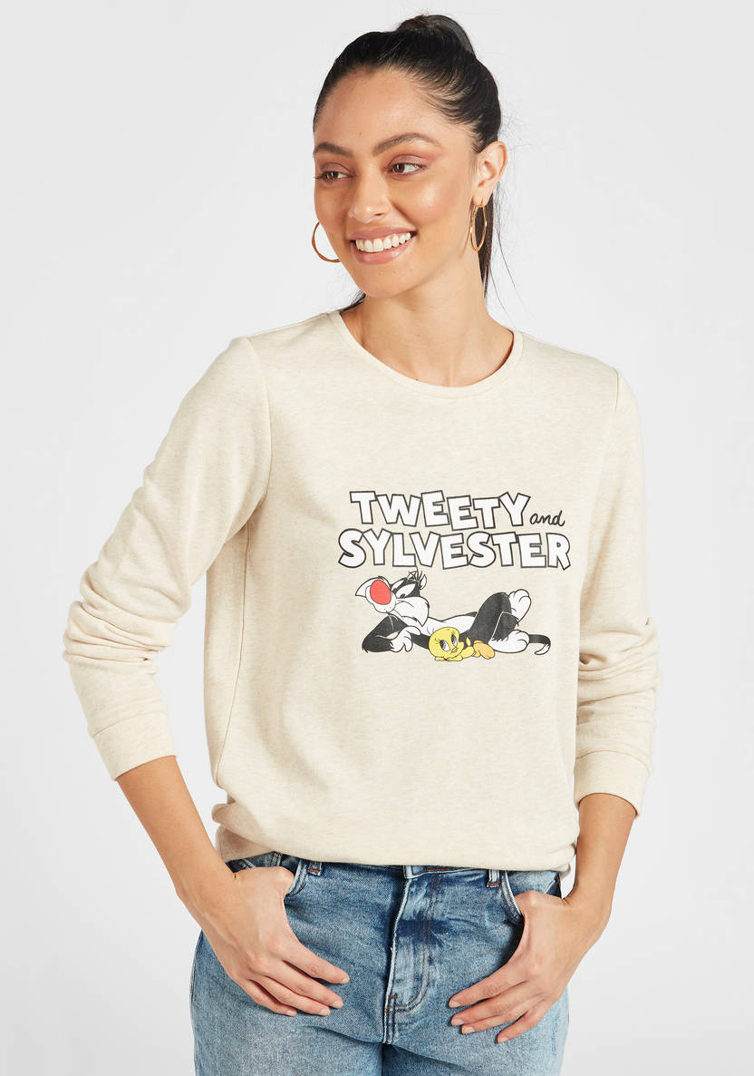 Women’s Sweatshirt « Tweety and Sylvester » (beige)