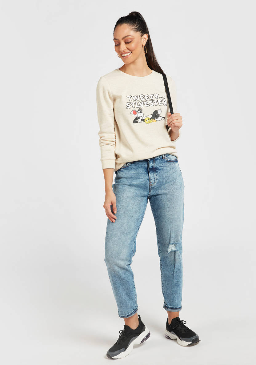 Women’s Sweatshirt « Tweety and Sylvester » (beige)