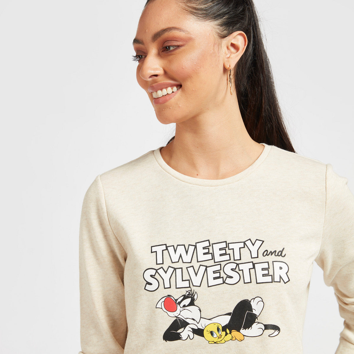 Women’s Sweatshirt « Tweety and Sylvester » (beige)