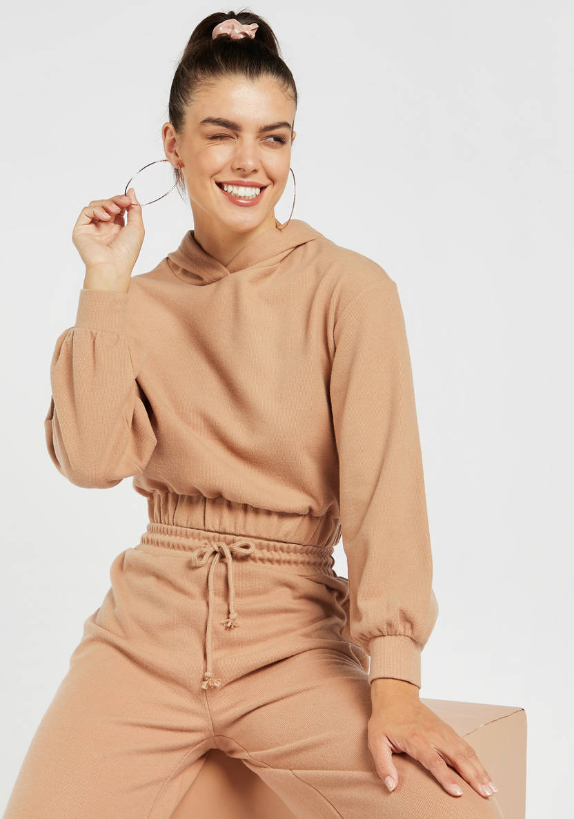 Women’s Cropped Hooded Sweatshirt (beige)