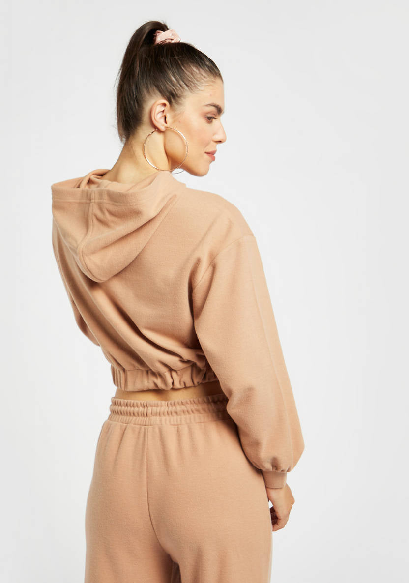 Women’s Cropped Hooded Sweatshirt (beige)