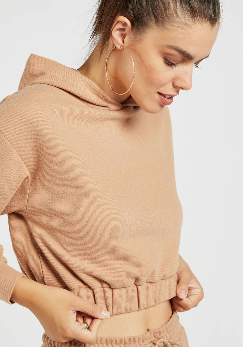 Women’s Cropped Hooded Sweatshirt (beige)