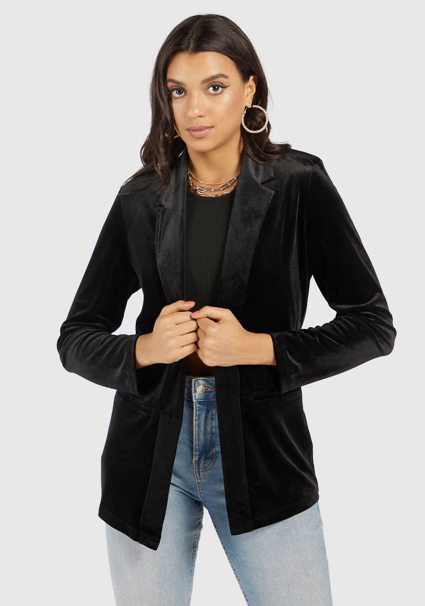 Women’s Velvet Blazer (Black)