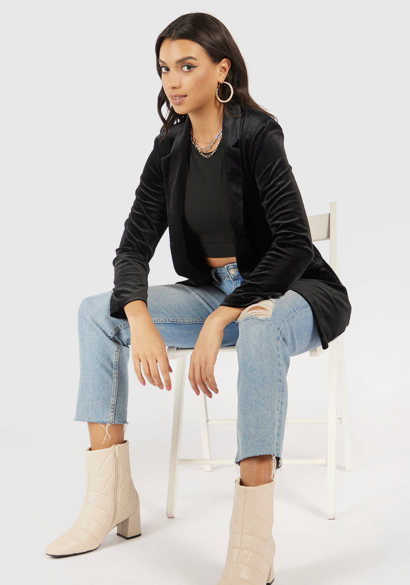 Women’s Velvet Blazer (Black)