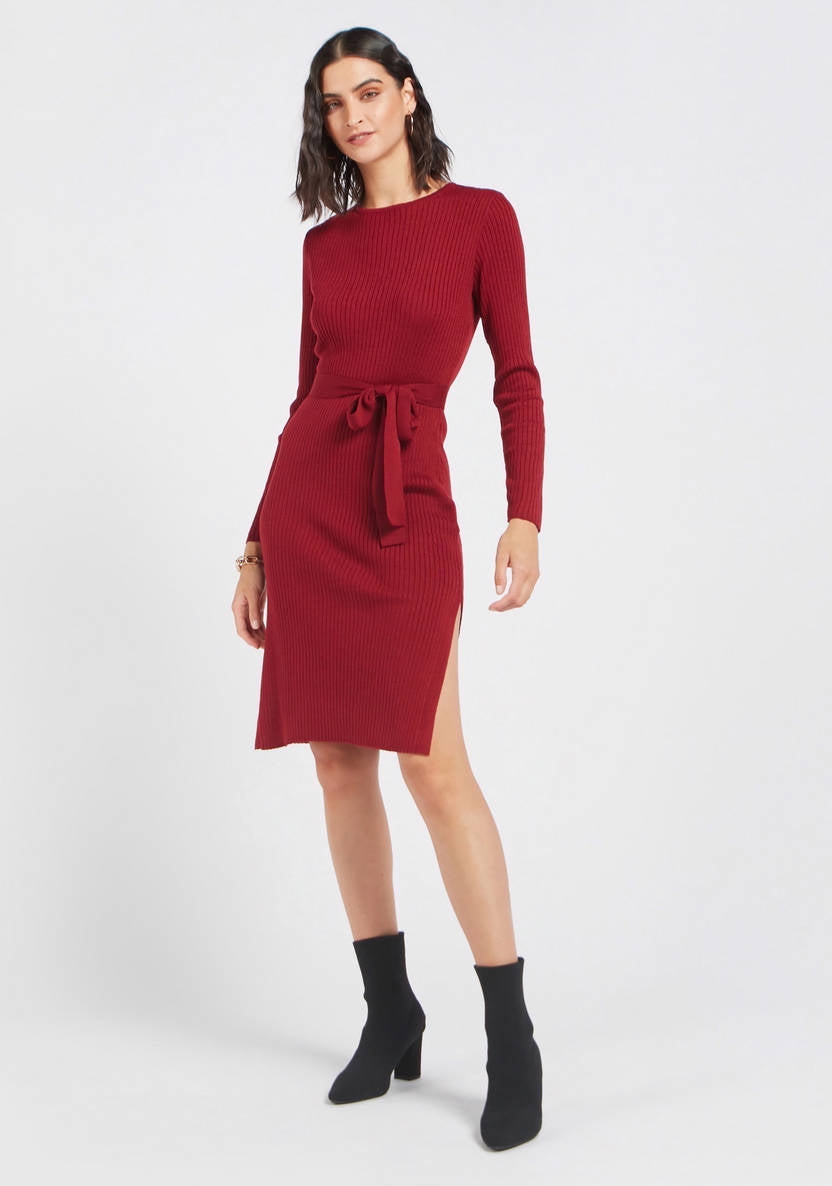 Women’s Ribbed Knee-length Dress