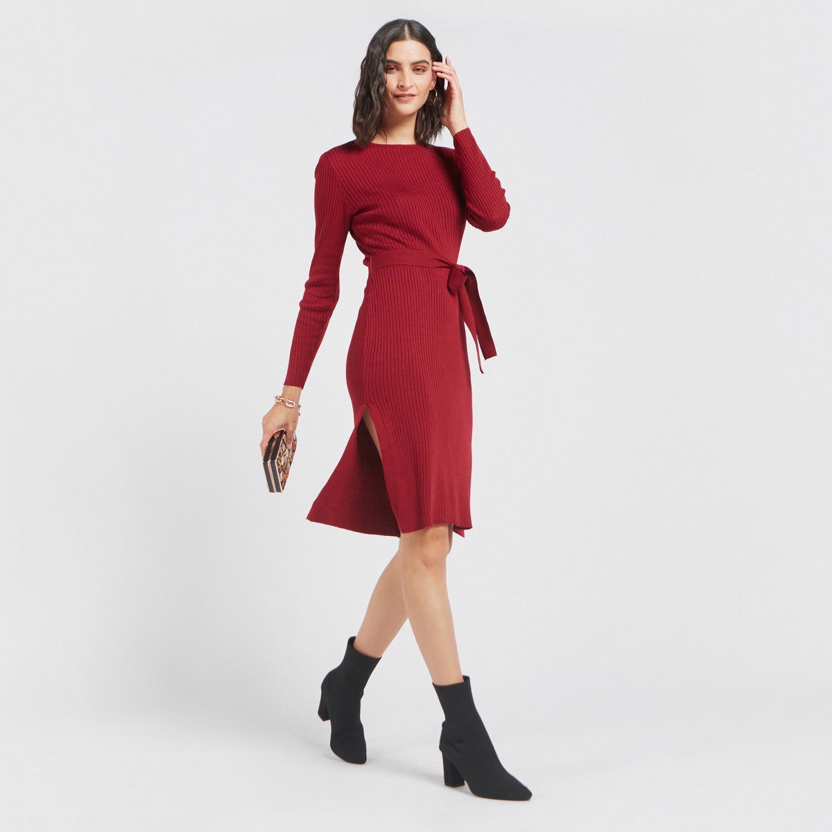 Women’s Ribbed Knee-length Dress