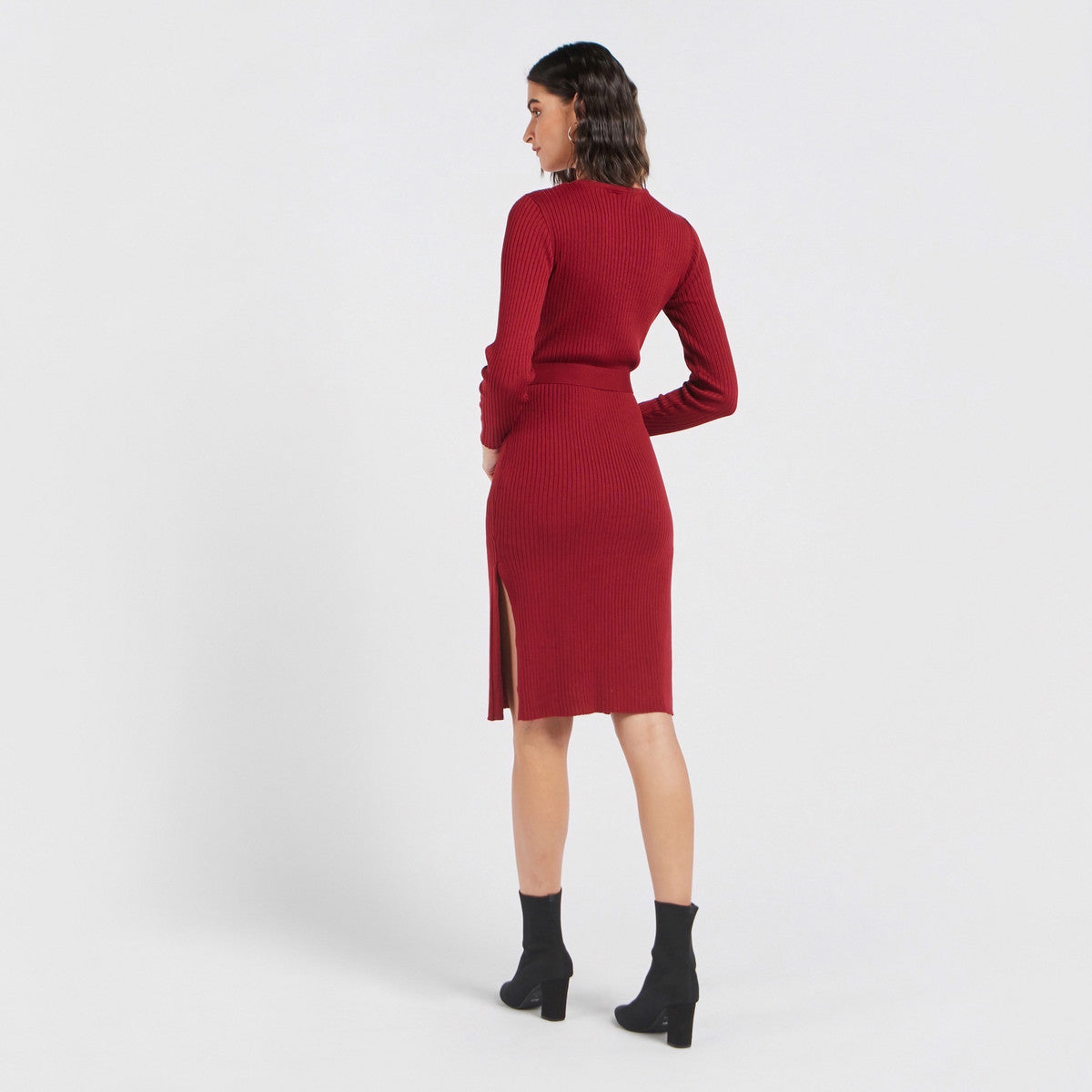 Women’s Ribbed Knee-length Dress
