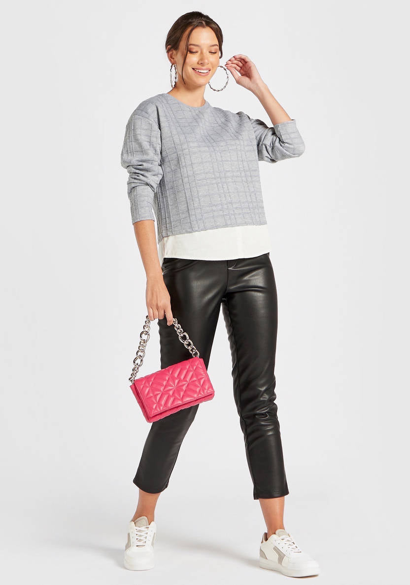 Women’s Textured 2 in 1 Longsleeved Top