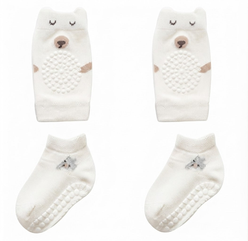 Kids’ non-slip socks with knee protection