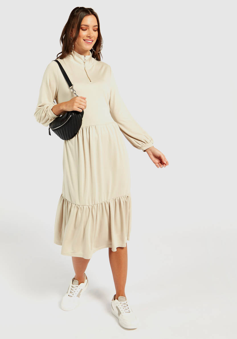 Women’s Half-Zip Tiered Dress
