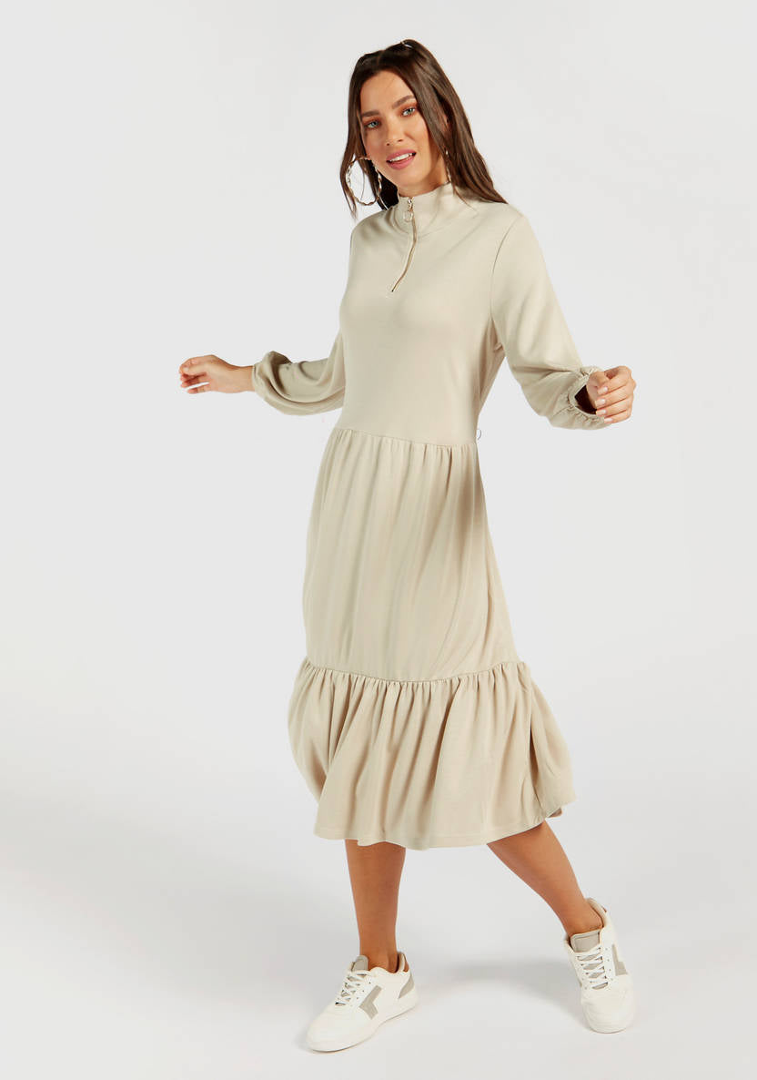 Women’s Half-Zip Tiered Dress