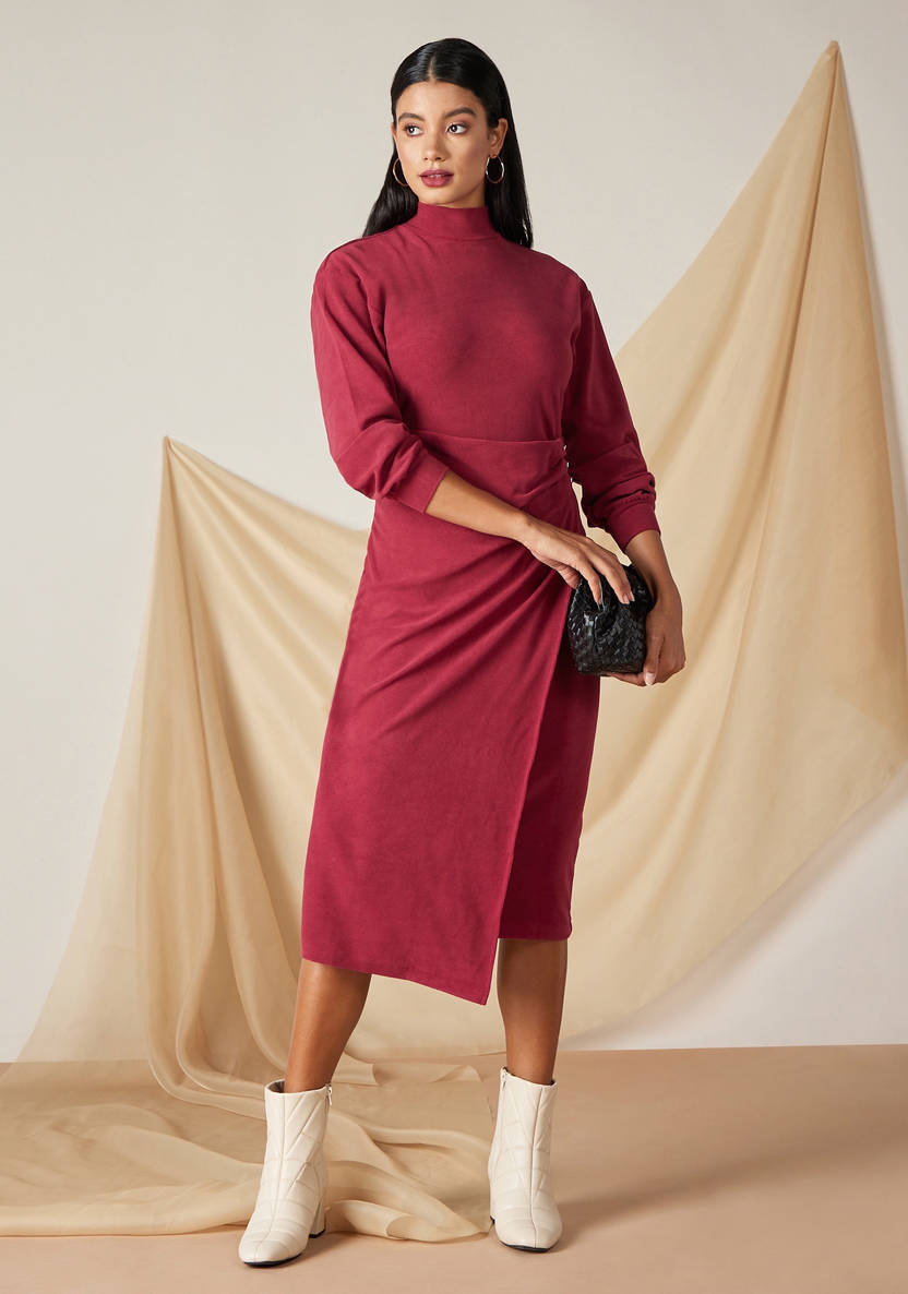 Women’s Ribbed Velour Midi-Dress