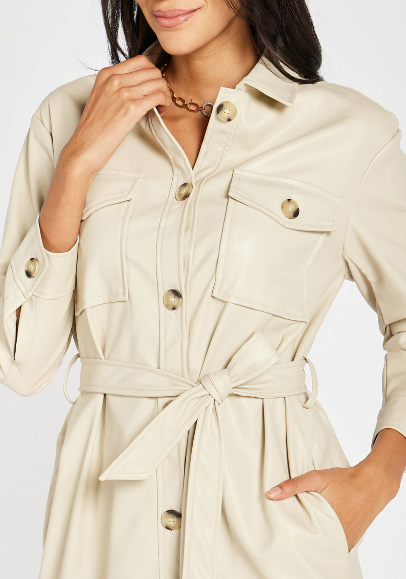 Women’s Faux-Leather Midi Dress