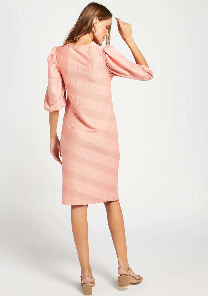 Max Women’s Textured Dress with puff sleeves