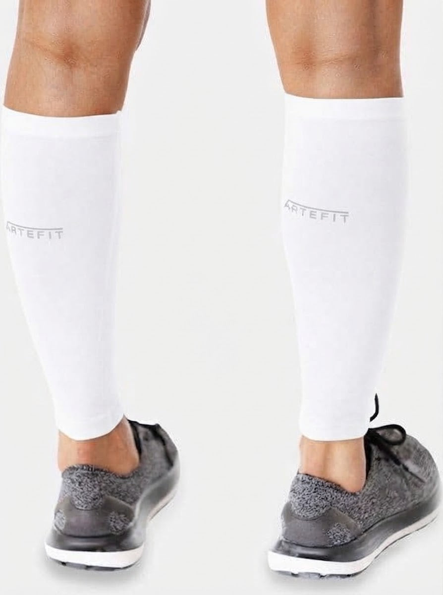 Artefit unisex compression calf sleeves (white)
