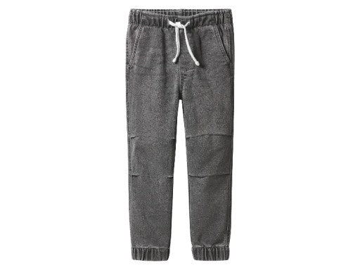 LUPILU Boys’ Cotton Denim Joggers (Grey)