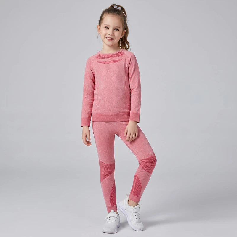 KUNIBOO Girls’ Seamless Base Layer Set, 2 pcs