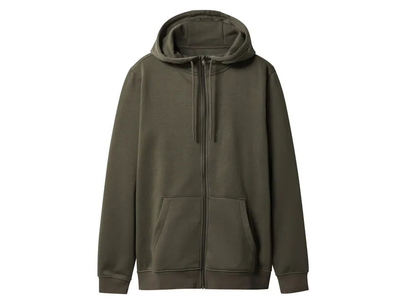 Men’s Fleece Zip-Up Hoodie - Esmara men (Olive green)