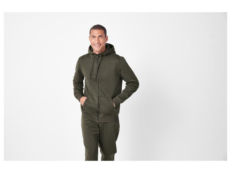 Men’s Fleece Zip-Up Hoodie - Esmara men (Olive green)