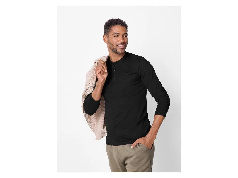 Men’s Longsleeve Top - esmara men (Black)