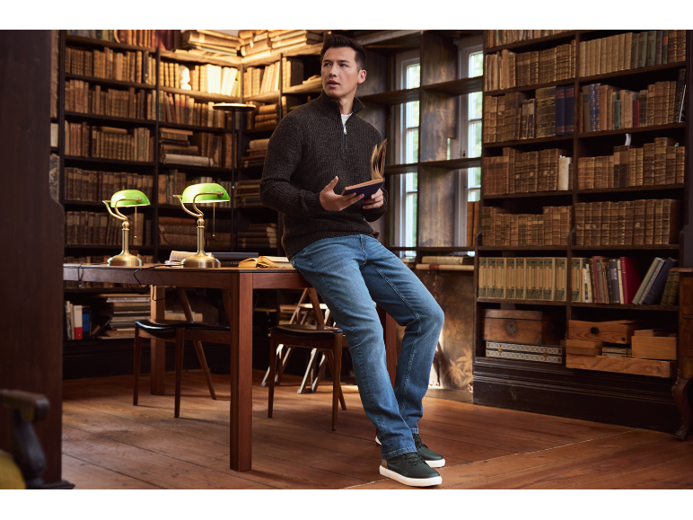 Men’s Half-Zip Jumper (Dark Brown) - Esmara men