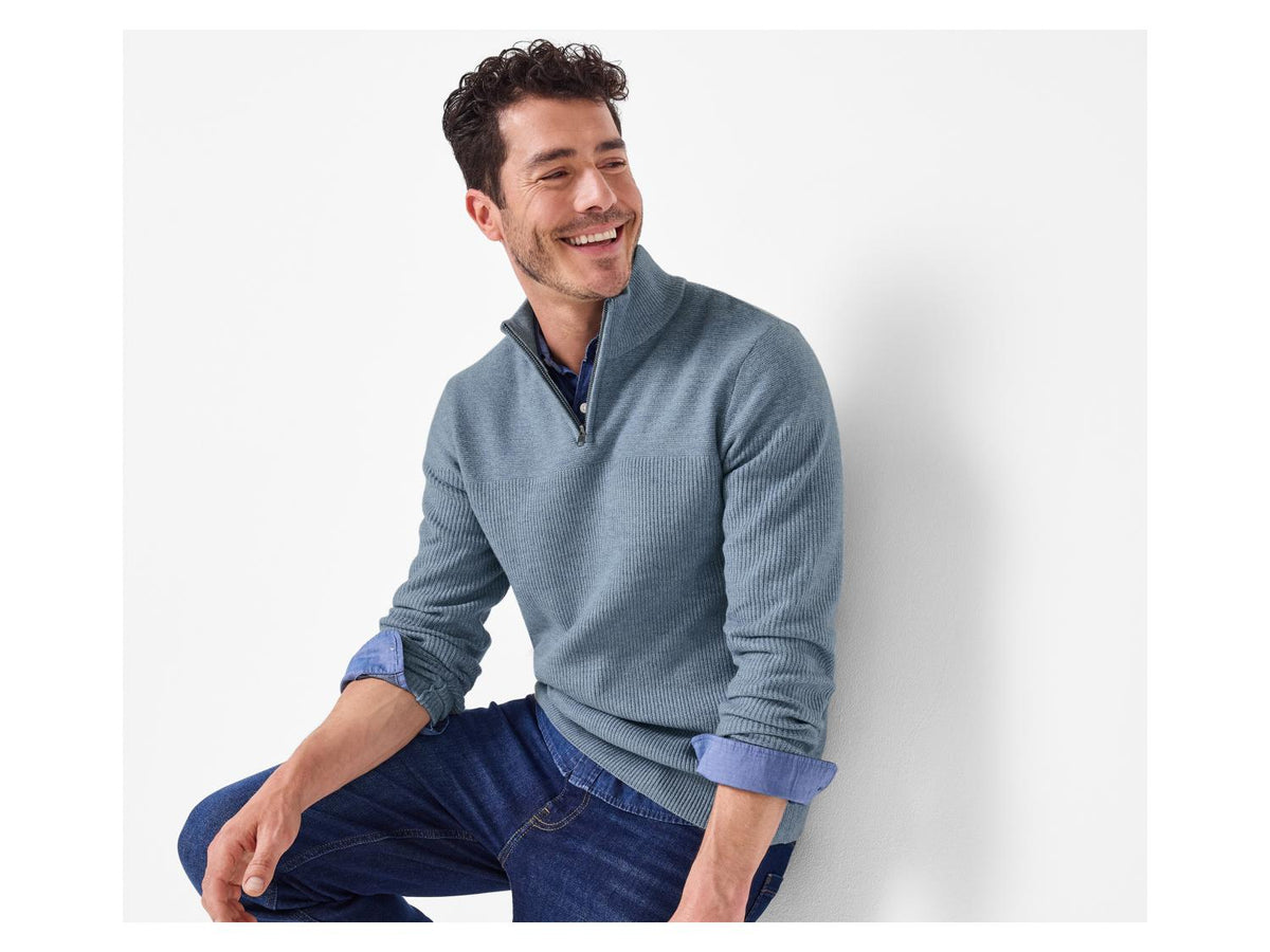 Men’s Half-Zip Jumper - Esmara men (blue)
