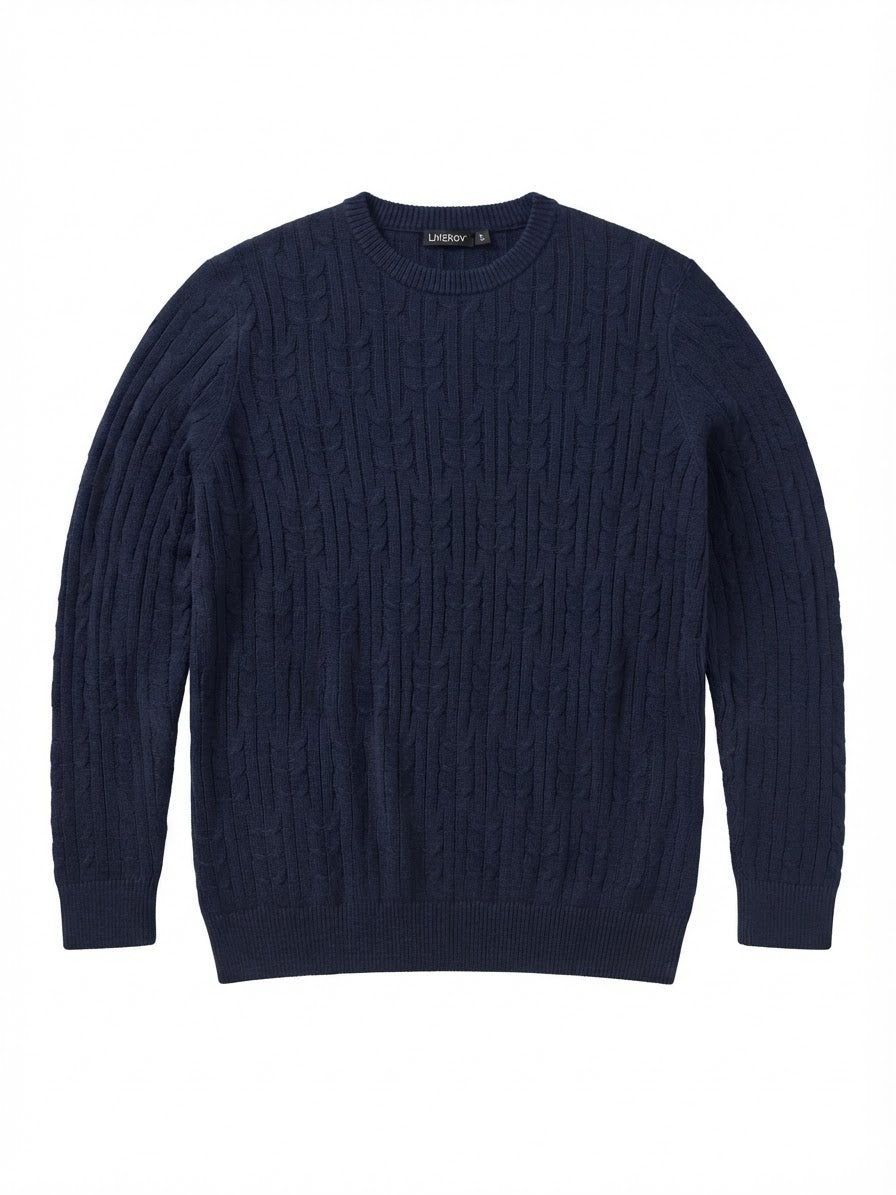 LIVERGY Men’s Chunky Knitted Sweater (Navy)