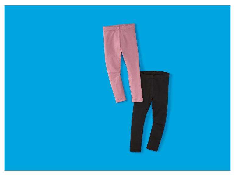 LUPILU Girls’ Cotton Leggings, 2 pcs (Pink/black)