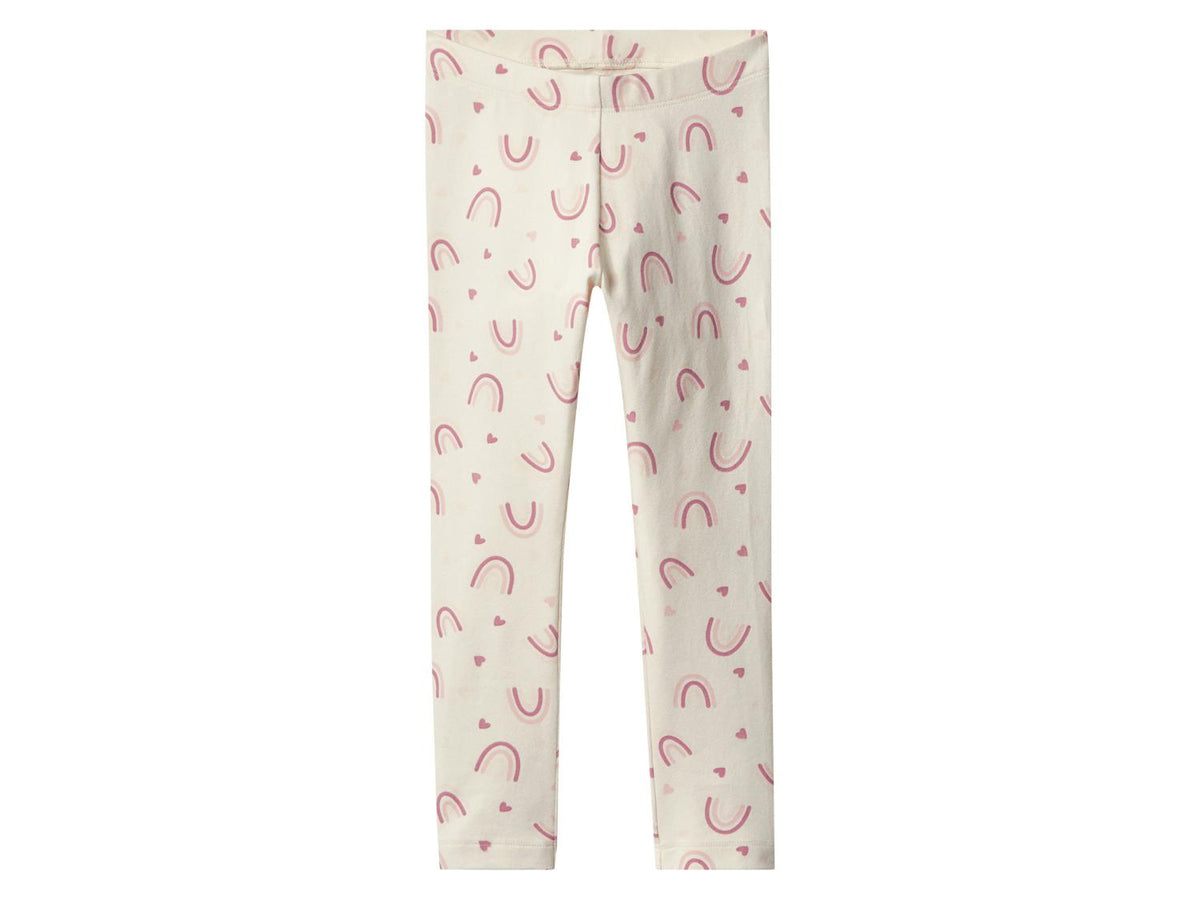 LUPILU Girls’ Cotton Leggings, 2 pcs (Pink/Rainbow)