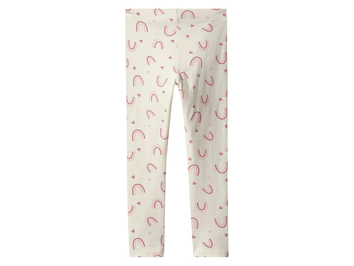 LUPILU Girls’ Cotton Leggings, 2 pcs (Pink/Rainbow)