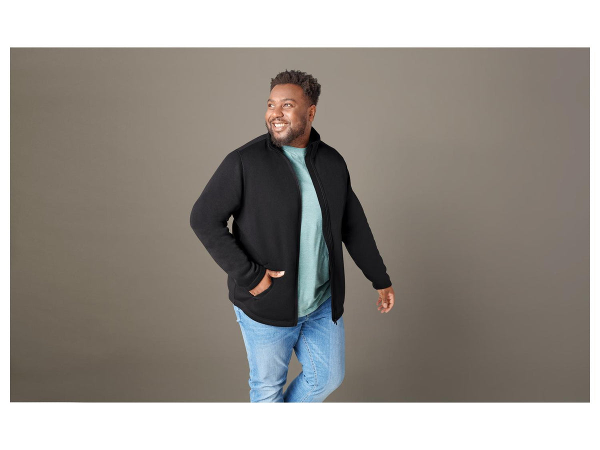 LIVERGY Men’s Fleece Knit Jacket (Black)