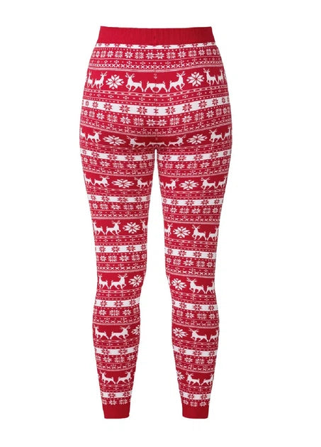 ESMARA Girls’ Christmas Thermal Leggings (red)